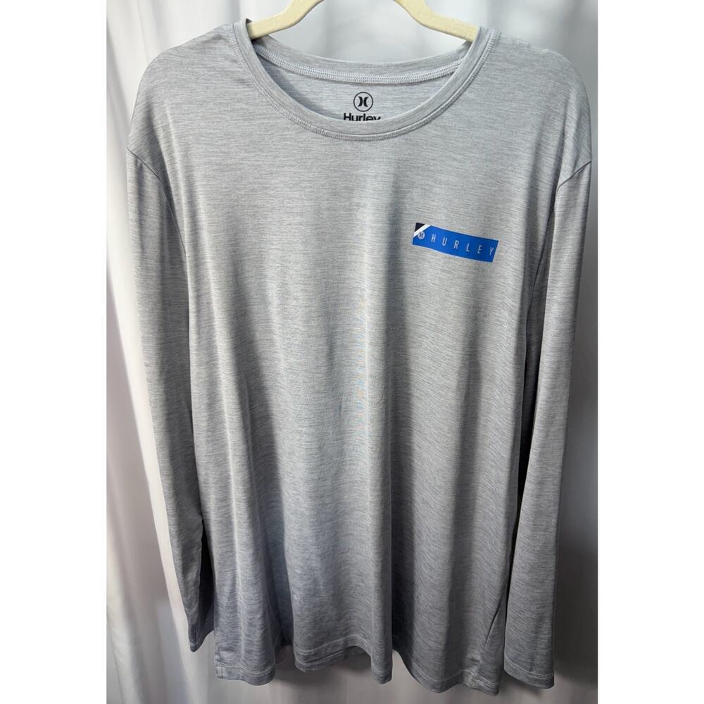 Hurley Long Sleeve‎ Grey Sun Shirt UPF  Moisture Wicking Men's XL NWOT